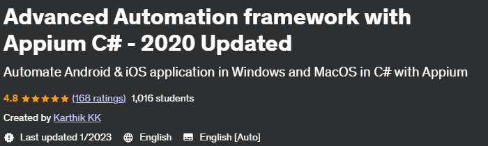 Pictures · Udemy — Advanced Automation framework with Appium C# – 2020 Updated 2023-1