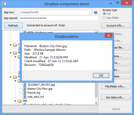 Pictures · Astonsoft Dropbox Delphi Component 2.2