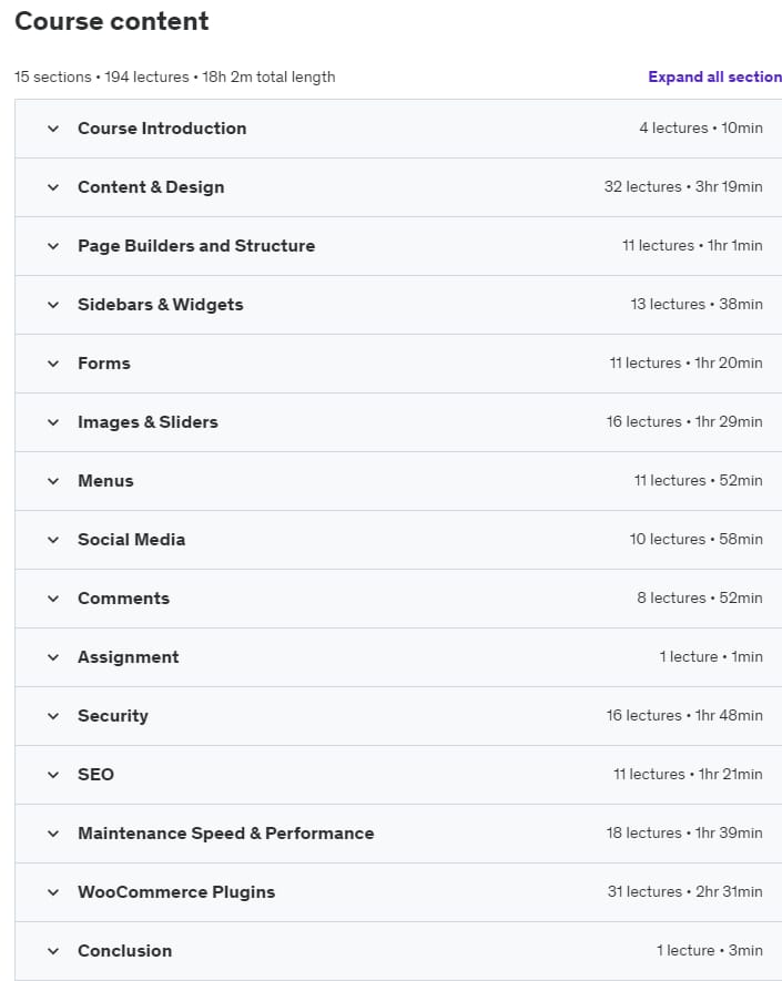 Course topics · The Complete Guide to the Best 200 WordPress Plugins 2020-2