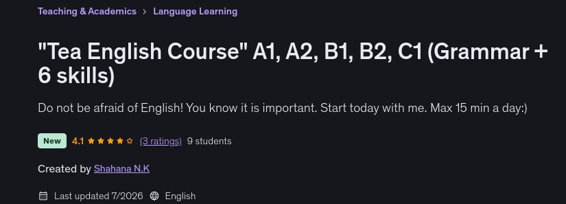 图片 · “茶英语课程” A1、A2、B1、B2、C1(Grammar +) 6 技能) 2026-6