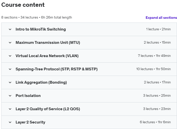 Course topics · MikroTik Switching with LABS 2023-5