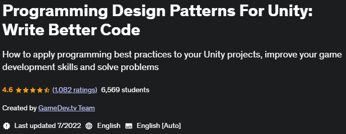 Pictures · Udemy — Programming Design Patterns For Unity: Write Better Code 2021-12/2023-1