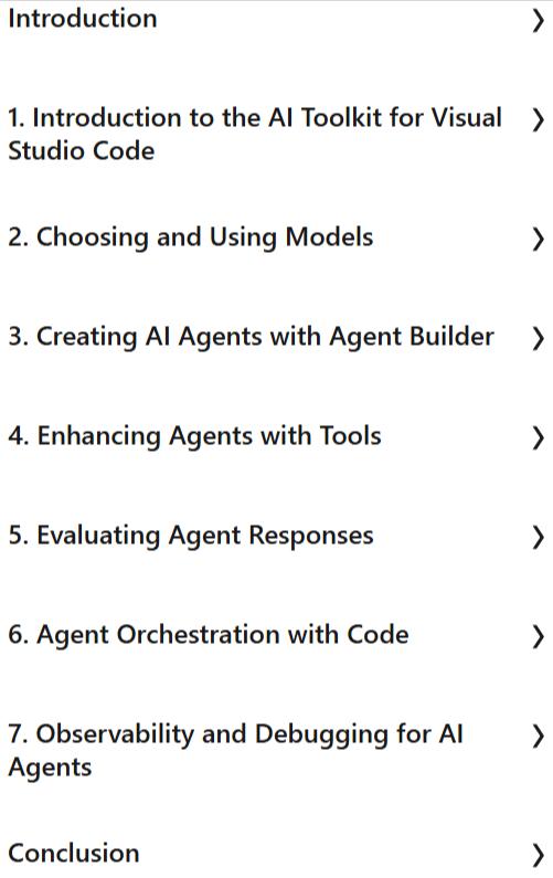Kursthemen · Erstellen von Agenten mit Python Und die AI Toolkit für Visual Studio Code 2026-1