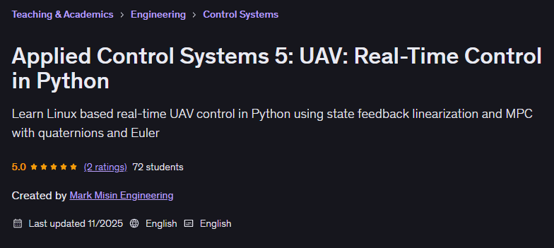 الصور · أنظمة التحكم المطبقة 5UAV: التحكم في الوقت الحقيقي Python 2025-11