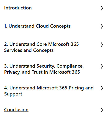 Course topics · Microsoft 365 Fundamentals (MS-900) Cert Prep by Microsoft Press 2024-9