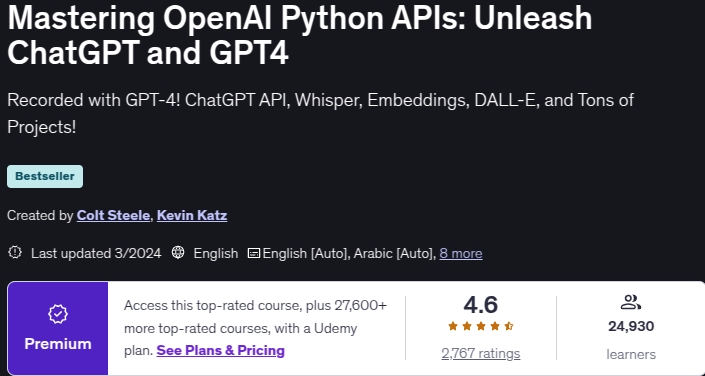 تصاویر · ماسٹرنگ OpenAI Python ٹیگ کیا گیا ہے:Unleash ChatGPT اور GPT4 2024-3