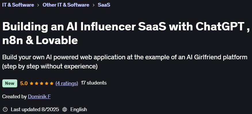 Bilder · Aufbau einer AI Influencer SaaS mit ChatGPT , n8n und liebenswert 2025-8