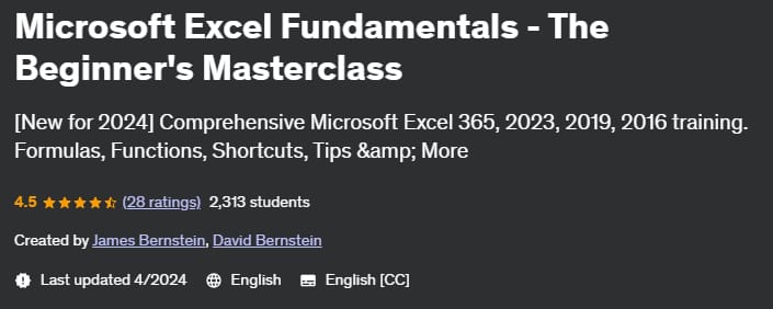 Pictures · Udemy — Microsoft Excel Fundamentals – The Beginner’s Masterclass 2023-10