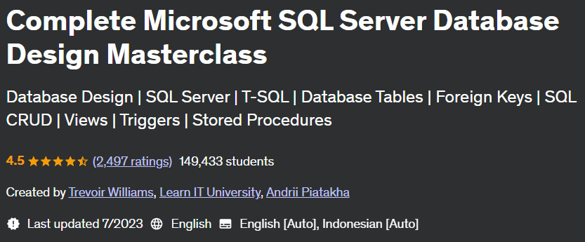 Pictures · Complete Microsoft SQL Server Database Design Masterclass 2022-10