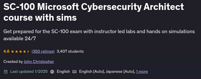 Pictures · Udemy — SC-100 Microsoft Cybersecurity Architect course with sims 2025-1