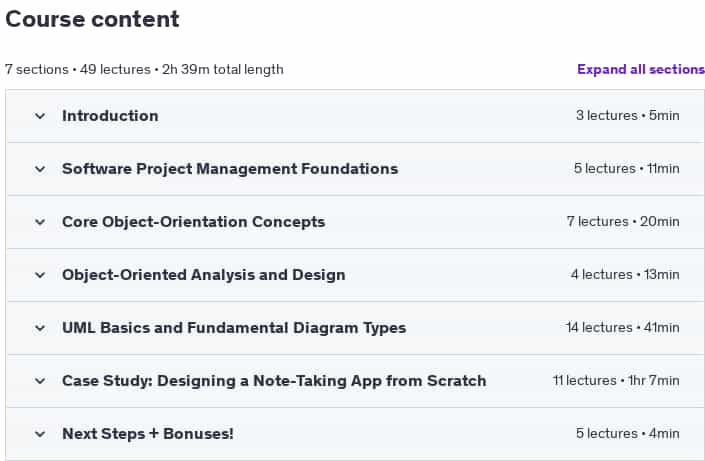 Course topics · UML and Object-Oriented Design Foundations 2025-1