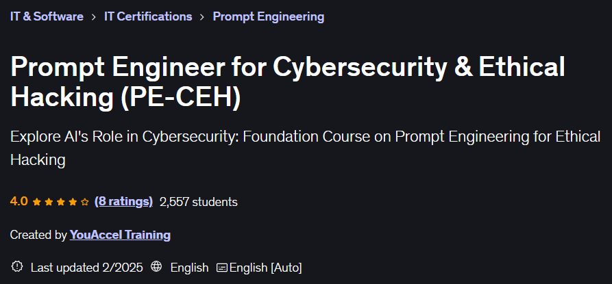 चित्र · Cybersecurity & Ethical Hacking (पीई-सीईएच) के लिए प्रॉम्प्ट इंजीनियर 2025-2