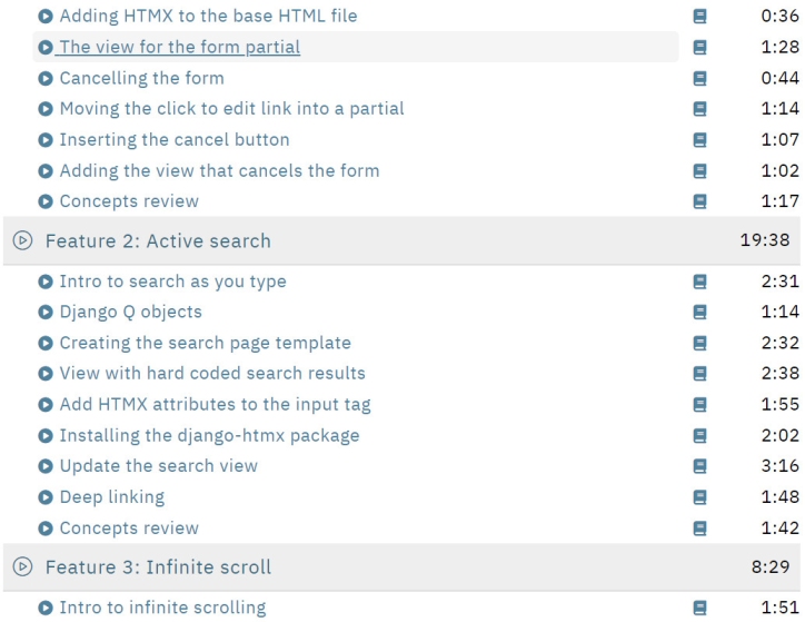 Pictures · Talk Python Training — HTMX + Django: Modern Python Web Apps, Hold the JavaScript Course 2023-9