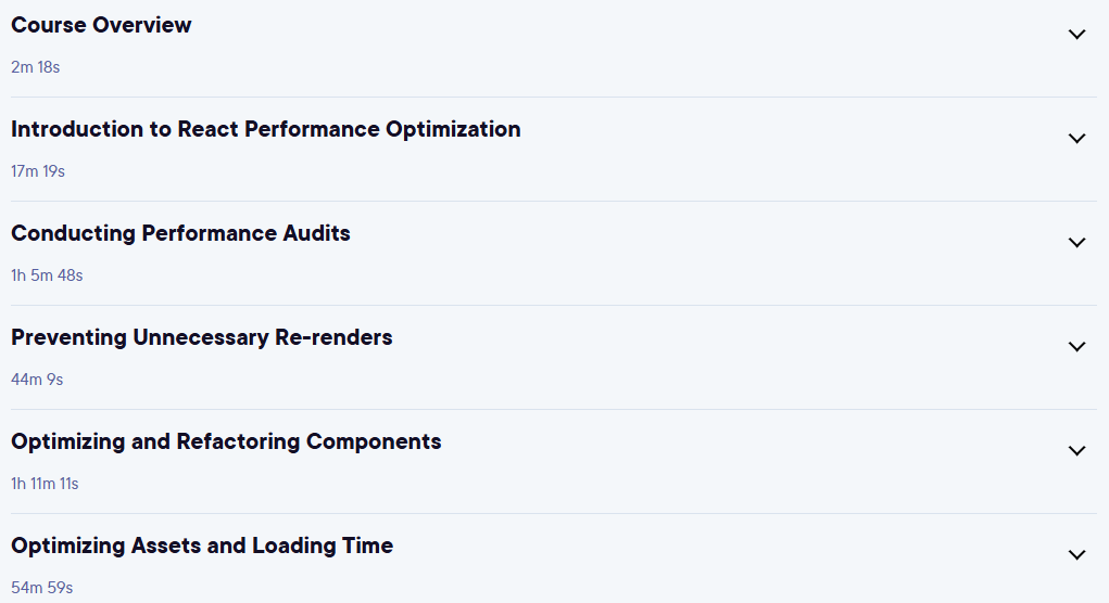 Course topics · React Performance Playbook 2024-2