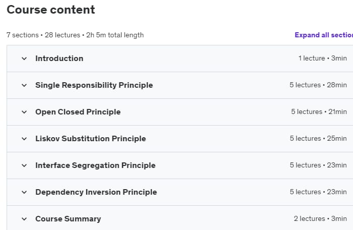 Course topics · SOLID Principles: Introducing Software Architecture & Design 2019-9