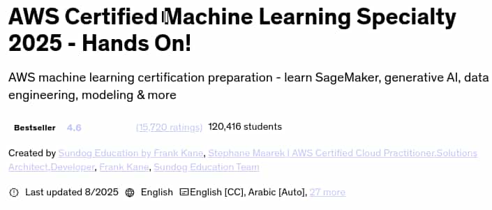 Pictures · Udemy — AWS Certified Machine Learning Specialty 2025 – Hands On! 2025-8