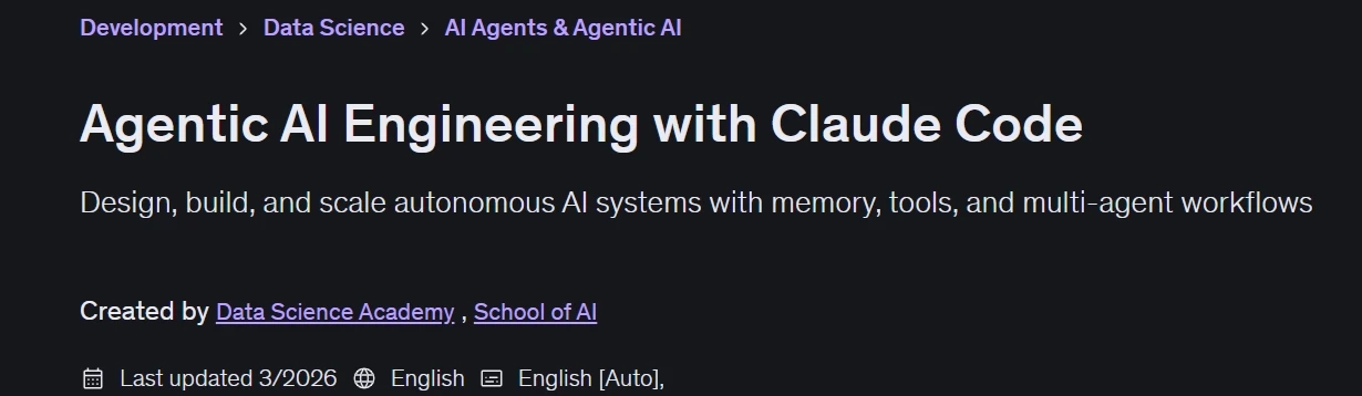 Pictures · Udemy — Agentic AI Engineering with Claude Code 2026-3