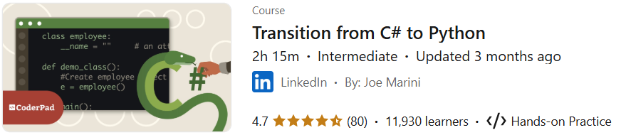 Pictures · Transition from C# to Python 2025-2