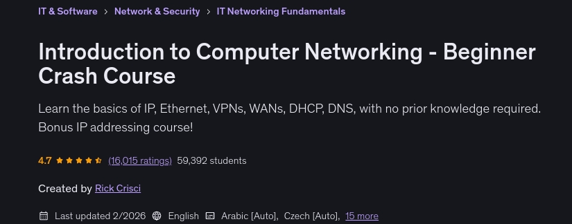 Pictures · Udemy — Introduction to Computer Networking – Beginner Crash Course 2026-2