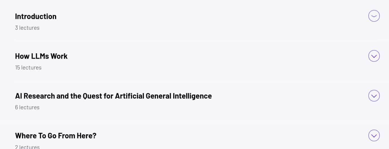 Course topics · ZeroToMastery — AI for Beginners: Inside Large Language Models 2025-4