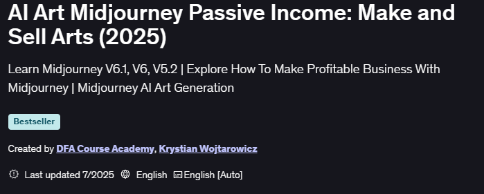 Imágenes · AI Art Midjourney ingreso pasivo: hacer y vender las artes 2025-7