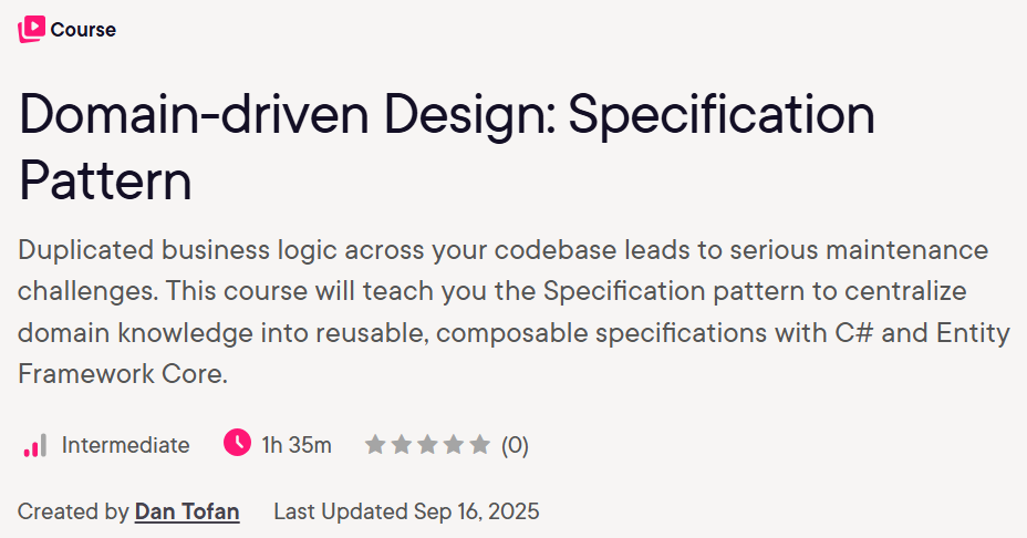 Bilder · Domain-driven Design: Spezifikationsmuster 2020-9
