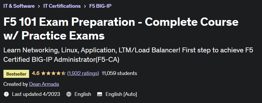 Pictures · Udemy — F5 101 Exam Preparation – Complete Course w/ Practice Exams 2022-12