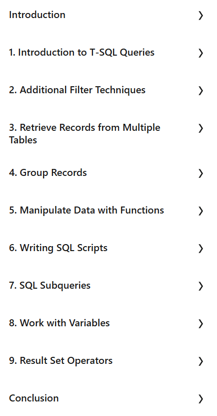 Course topics · LinkedIn — Querying Microsoft SQL Server 2022 2024-12