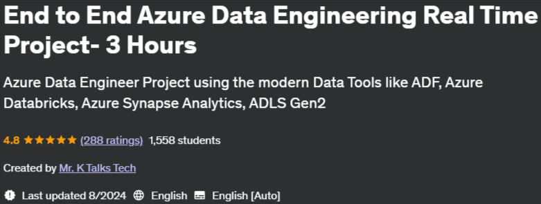 Pictures · Udemy — End to End Azure Data Engineering Real Time Project- 3 Hours 2023-12