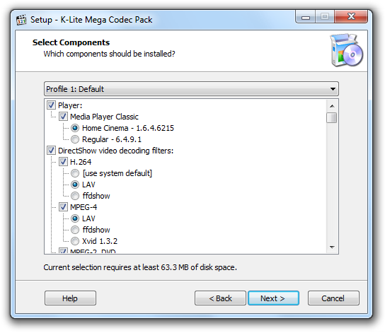 الصور · حزمة K-Lite Mega Codec 19.8.5