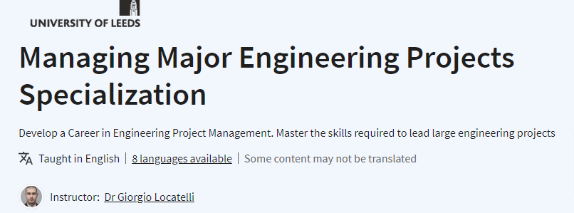 Pictures · Coursera — Managing Major Engineering Projects Specialization 2023-11