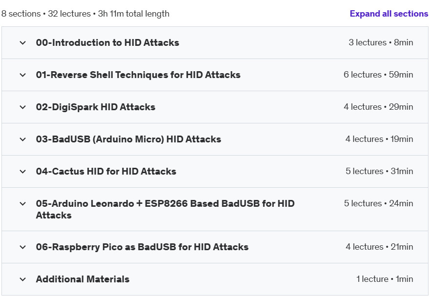 Course topics · Hacking with HID Devices v1.0 2024-12