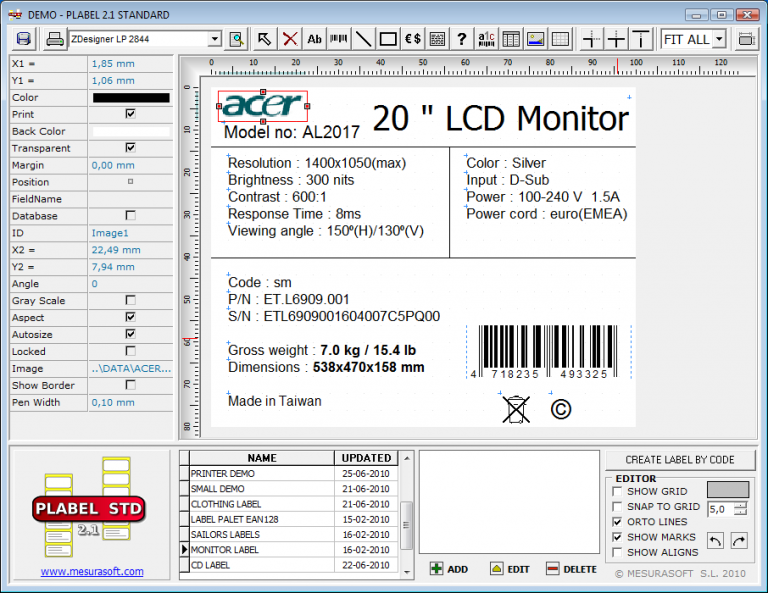 Pictures · PLABEL VCL 2.8 STD for DXE 10.2