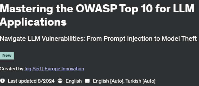 Pictures · Udemy — Mastering the OWASP Top 10 for LLM Applications 2024-6