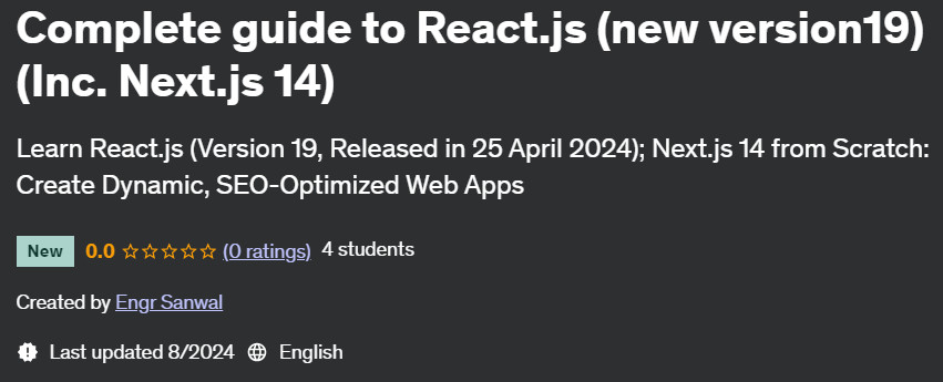 Pictures · Complete guide to React.js (new version19) (Inc. Next.js 14) 2024-8