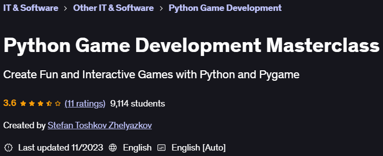 Pictures · Udemy — Python Game Development Masterclass 2023-11
