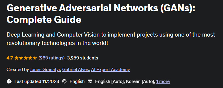 Pictures · Udemy — Generative Adversarial Networks (GANs): Complete Guide 2023-11