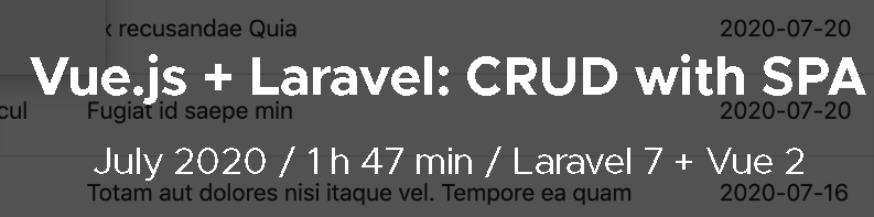 Pictures · Laravel Dailay – Vue.js + Laravel: CRUD with SPA 2020-10