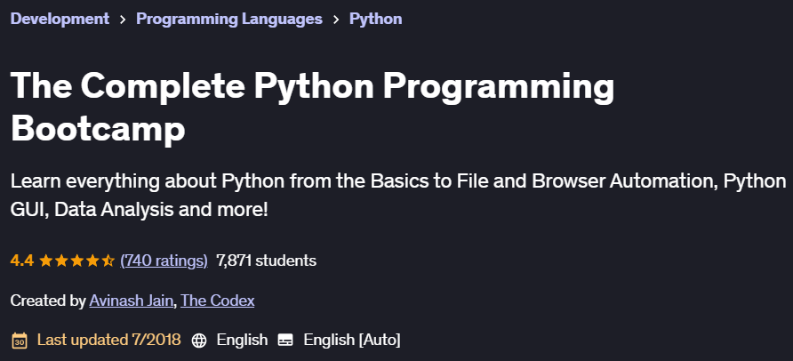 Pictures · Udemy — The Complete Python Programming Bootcamp 2018-7