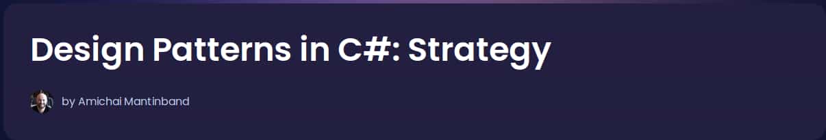 Pictures · Dometrain — Design Patterns in C#: Strategy 2024-11