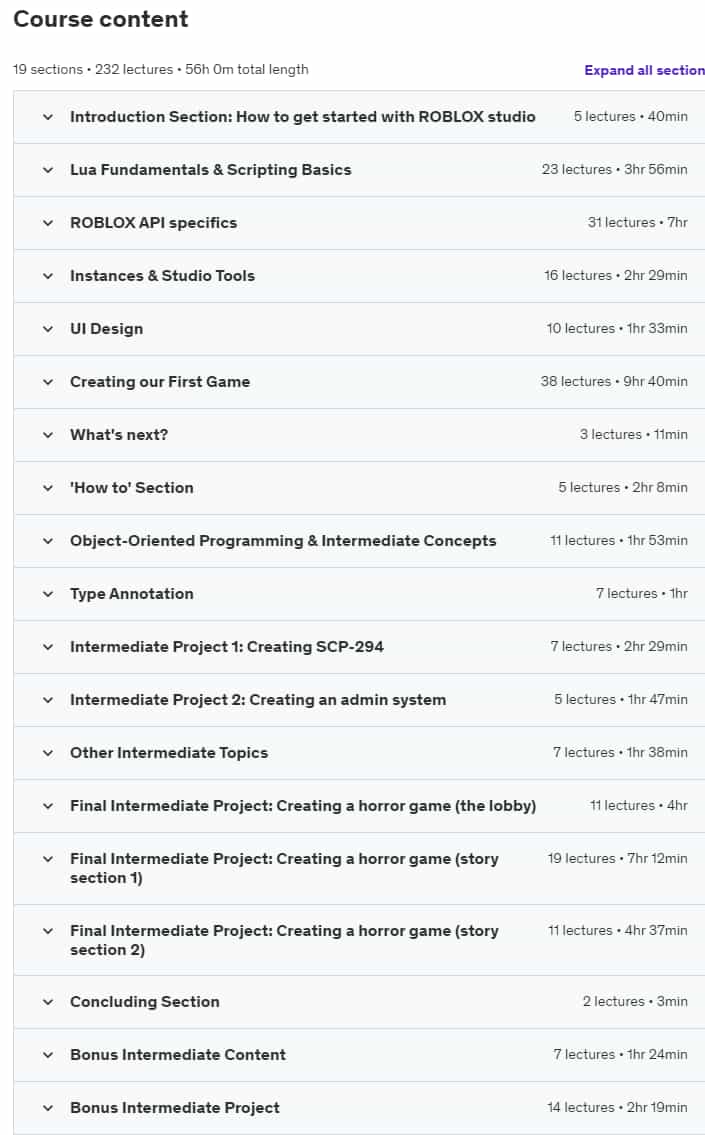 Course topics · ROBLOX Studio 2024: The Ultimate Scripting Mastery Course 2024-8