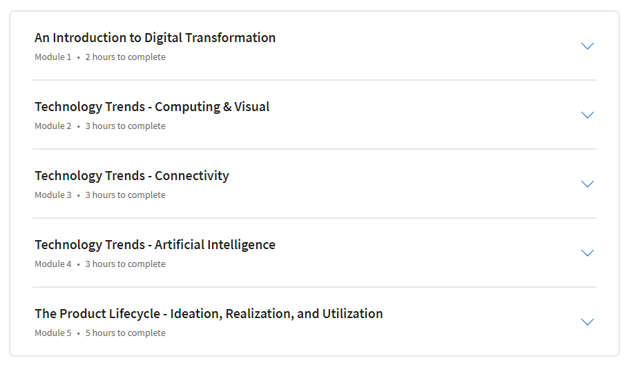 Course topics · Introduction to Digital Transformation 2023-11