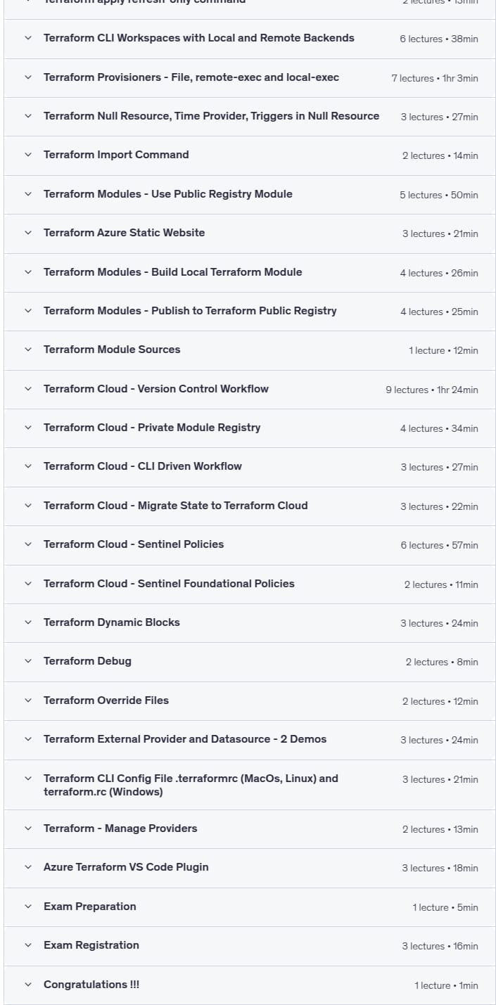 강좌 주제 · Azure - HashiCorp 인증: Terraform 협력자 -70 데모 2025-5