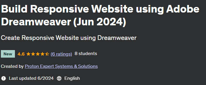 Course topics · Build Responsive Website using Adobe Dreamweaver (Jun 2024) 2024-5