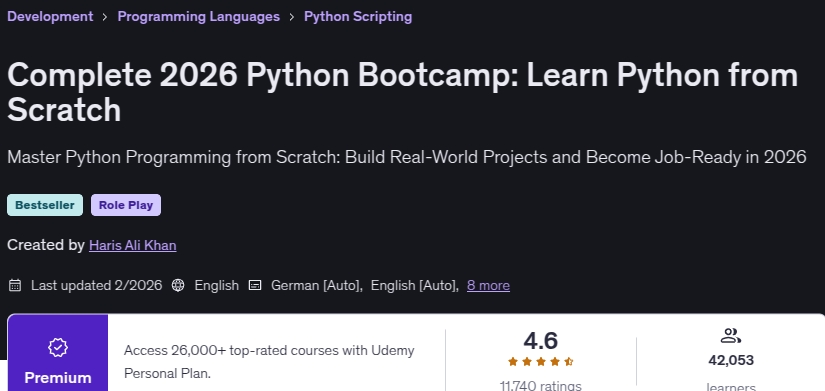 Images · complète 2026 Python Bootcamp : Apprendre Python par Scratch 2026-2