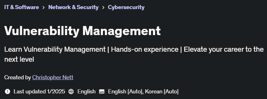 Pictures · Udemy — Vulnerability Management 2025-1