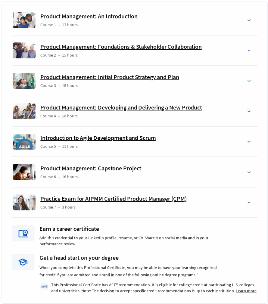 Course topics · IBM Product Manager Professional Certificate 2025-5