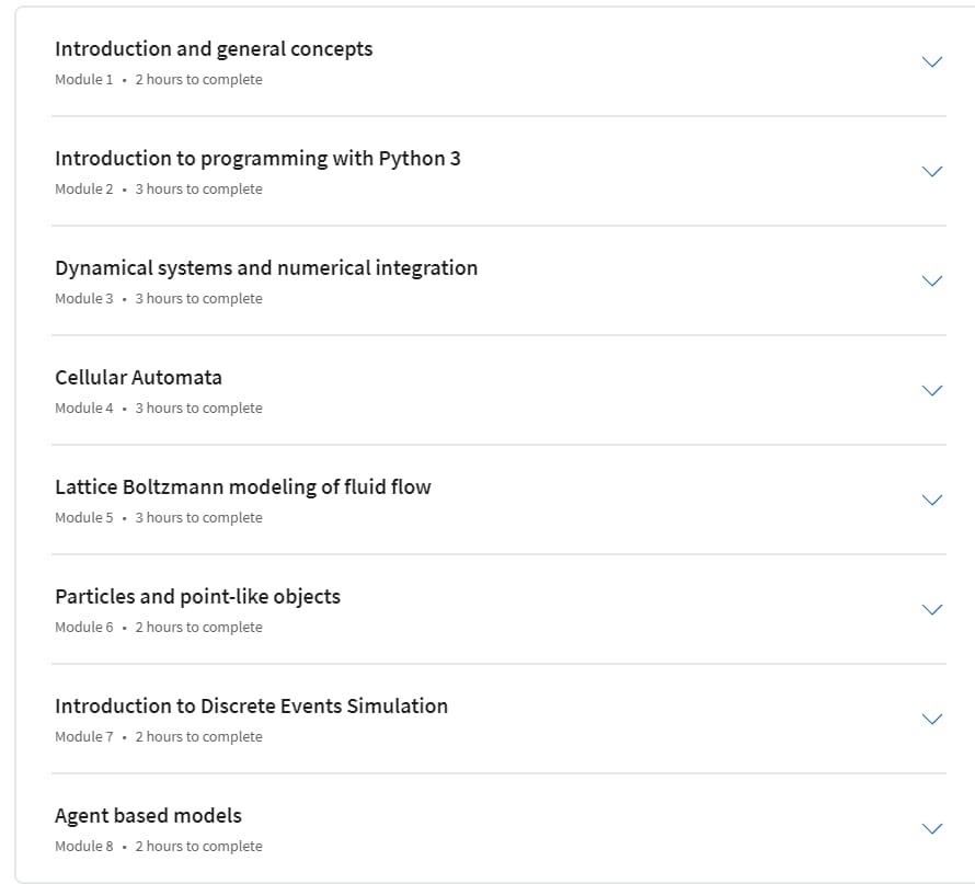 Course topics · Coursera — Simulation and modeling of natural processes 2024-6