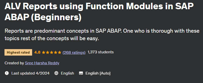 Pictures · Udemy — ALV Reports using Function Modules in SAP ABAP (Beginners) 2023-5