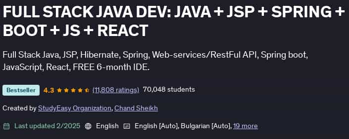 Pictures · FULL STACK JAVA DEV: JAVA + JSP + SPRING + BOOT + JS + REACT 2025-2